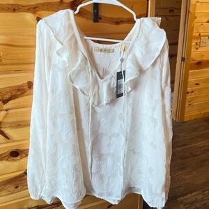 Shyanne White Textured Blouse